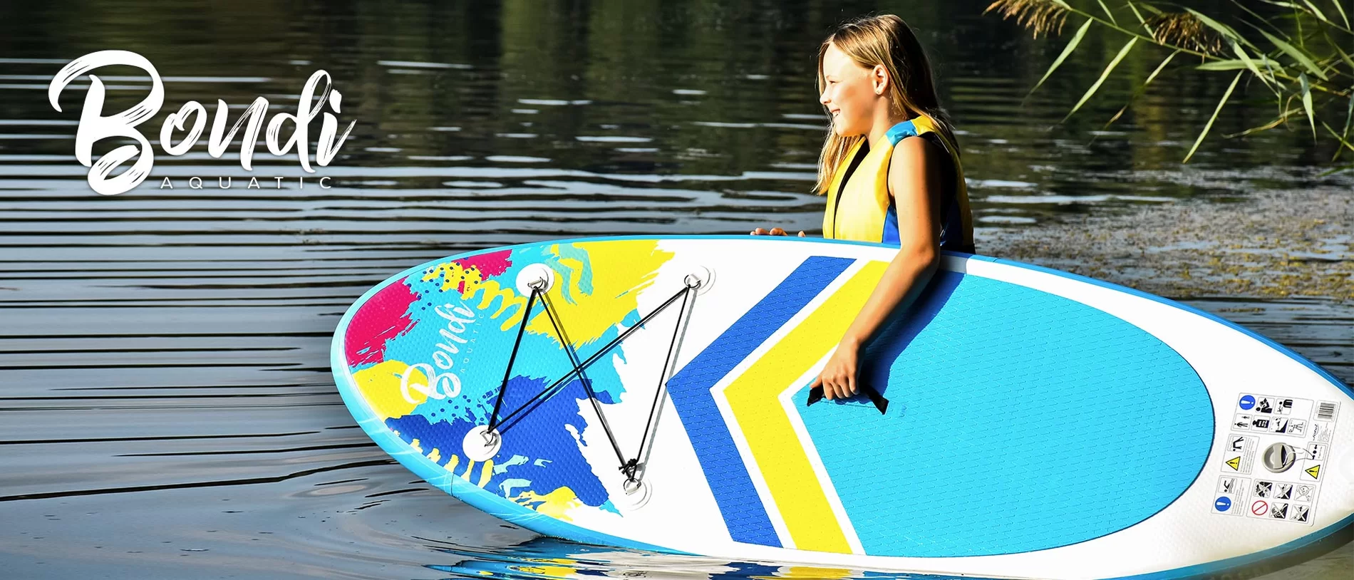 John Bondi Aquatic 52500 Childrens SUP Board Set Stand Up Paddle Multi-Coloured